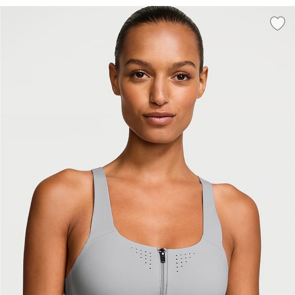 Victoria's Secret Light Gray Zip-Front Sports Bra - Picture 3 of 8